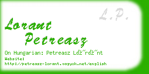 lorant petreasz business card